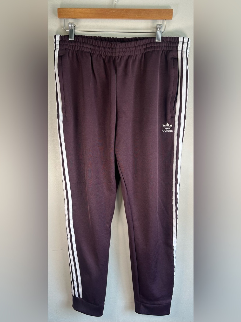 Adidas Originals Men’s SST Track Pants Size XL Burgundy/Maroon Parley 3 Stripes
